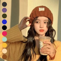 HB_컬러풀 꽈베기 두툼 비니 URK-071 여성 비니 골무모자 니트모자