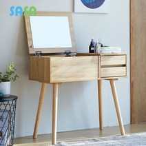 사사가구 트리버 1인용 서랍수납 원목 거울화장대 일반화장대, 내추럴오크