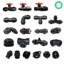 상인농자재 pe부속모음 숫나사 소켓 밸브 배관자재, 배관용암나사 이경소켓_30x16