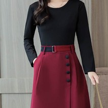가바바 여성 원피스 단추 라운드 복고 데일리 롱 원피스 G38587