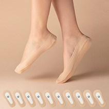씨씨컴퍼니 여성 면바닥 풋커버 10매 (1팩 2매입) 안벗겨지는 논슬립 페이크삭스 쿨 프리미엄 실리콘 여성용 덧신