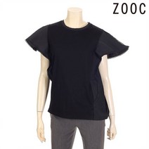 주크 러플 소매 티셔츠 Z212MSM103 BK