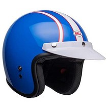 Bell Custom 500 벨 커스텀 오픈 페이스 오토바이 헬멧 솔리드 매트 블랙, 11 식스 데이 맥퀸 글로스 블루/화이트
