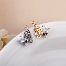 비즈아이 [7338-15]큐빅팬던트(큐빅컬러입체나비) 12*15mm [1조(좌 우)]