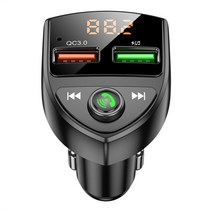 자동차 배터리 램프qc 3.0 듀얼 usb 고속 충전기 자동차 블루투스 호환 5.0 fm 송신기 mp3 플레이어 자동차 키트 tf 카드 어댑터 핸즈프리 통화, 1-빠른 충전