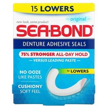 SeaBond 의치 점착제 씰 오리지널 하부 15개, 15 개