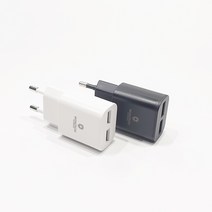 몽크로스 2.4A 듀얼 USB 포트 충전기, 화이트, 1개