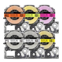 로켓라벨 엡손 라벨테이프 6색 팩키지 세트 리락쿠마 호환 OK730 LW-K200BL H200RK K200PK K740WH OK1000P 스티커 라벨기 라벨용지