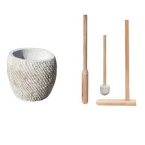 찹쌀떡돌절구 치는 민속촌 찧는 나무 반죽 떡