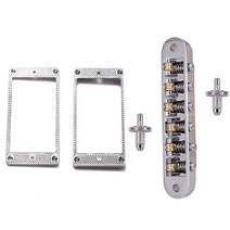 2pcs 험버커 픽업 반지 금속 곡선 LP PRS 기타 부품 및 1X 실버 Tune-O-Matic Electric Roller Saddle Bridge LP 일렉트릭 기타 다리, 하나, 보여진 바와 같이