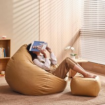원룸 빈백 소파 방수 1인용 에어 쇼파 좌식 가죽 빈팩 구름 조약돌 집들이선물 빔백 빙백 야외 어린이 공의자, XL 사이즈_FB14 베이지