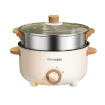 호빵 기계 쿠커 스팀 삶는 계란 고구마 달걀 순대 팟 미니 찜기 스텐 전기 만두 삶는 구운 가정용 찐빵 멀티 기계 찌는 3단, 옵션, B  3.0L 화이트 24cm