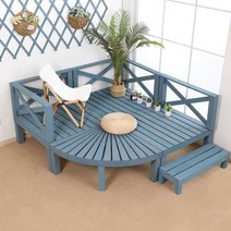 평상마루 조립식 야외 테이블 평상 옥상 단독주택, 스텝페달길이90x너비30x높이30cm배색상