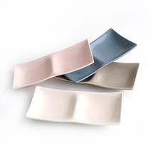 모던플러스 2칸 반찬 나눔접시, 코랄핑크