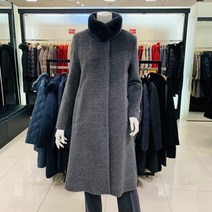 요하넥스 토끼털워머 차이나카라 양모 롱코트(그레이)