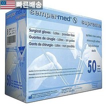 [SEMPERMED 정품] Sempermed P700 슈프림 라텍스 장갑 파우더 프리 수술용 사이즈 7 (50개 팩) 569795