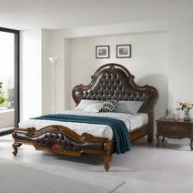 에말리 엔틱 브라운 마호가니원목 킹 침대