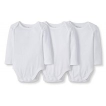 Hanna Andersson Moon and Back Body for Babies 긴팔 오가닉 코튼 3 개 흰색 0 ~ 3 개월 (46 ~ 56C