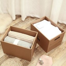 중형 대형 종이 리빙박스 세트 친환경 크라프트 수납 정리, 무지1개(30x40x41cm)