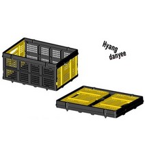 플라스틱컨테이너 접이식바스켓 손잡이플라스틱바구니 운반 콘티박스, STST98026L/25kg 50L