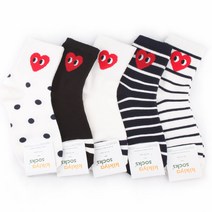 양말에반하다 여성용 빅 하트 링링 중목양말 5켤레세트