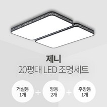 제니 20평대 LED조명 세트 (거실1+방2+주방1/삼성칩/KC인증), 색상:블랙