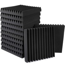 12팩 세트 방음 폼 패널 5.1 x 30.5 x 30.5cm(2 x 12 x 12인치) 블랙 웨지 타일 내화성 방음 어쿠스틱 패널 소음 흡수 노이즈 캔슬링 패널 녹음 스튜디오, Black_2 Inch 12Pack