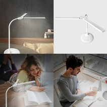 무선 스탠드 800LUX LED 듀얼 헤드 3색 램프 플렉시블 스마트타이머, 화이트