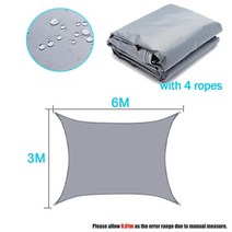 어닝천갈이 방수원단 레이어닝 빗물막이 보호 방수 옥스포드 천 야외 태양 자외선 차단제 그늘 돛 그물 캐노피 야드 정원 암호화, 3x6m