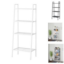 [이케아/IKEA] LERBERG 4단 넓은 선반 유닛 2종택1, 다크그레이 601.864.01