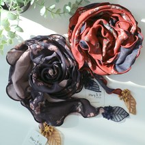 메리앤유 2종세트 부드러운 코튼배색 잔꽃나염스카프