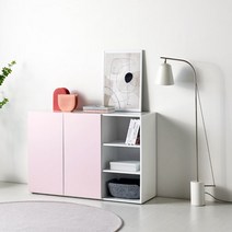 새싹가구 마틸다시리즈2 1200 다용도 주방 안방 거실 수납장, 핑크
