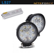 LS27 LED작업등 소형 2500루멘 CREE 27W 25m/30m IP67 야간작업 집어등 트랙터 중장비, A세트(본체/집중형+SMPS)