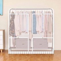 럭키줌마 행거덮개 행거가리개 옷장 행거 드레스룸 커버 EVA 재질, 그레이, L