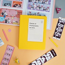 브랜드엘 네컷 스티커 사진 앨범 포켓 포토 북 포카바인더 콜렉트북 인생 4x6 80매 보관, 흑지, 4x6 (옐로우)