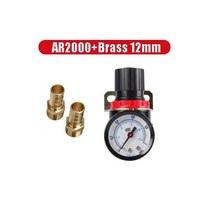 ar2000 143939 조정 가능한 게이지가 있는 공기 압력 조절기 제어 압축기 펌프 가스 조절 처리 장치, AR2000 w Brass 12mm