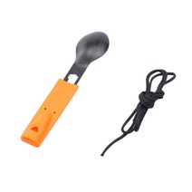Outdoor Spoon Fork Set Tableware Utensil Multifunctional Whistle Camping Safety Tool, 02 O