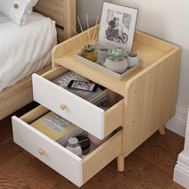 월넛 나무 렌트룸 소녀 소형차 자물쇠 달린 침대 협탁, C18-빅사이즈 양손 고무나무 화이트색-Y83, T01-조립