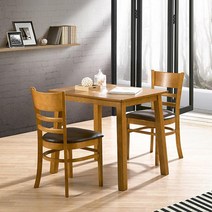 따뜻한 매장 카페 디자인 원목 2인용 식탁 테이블(85cm 2컬러) 아이디어 유럽풍 고급, 내추럴