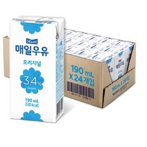 매일유업 매일우유 멸균우유 오리지널, 24팩, 190ml