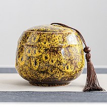 반려장례용품 인간 유골용 창의적인 항아리 도자기 애완 동물 유골 기념관 미니 화장 유품, 없음, 1.Yellow