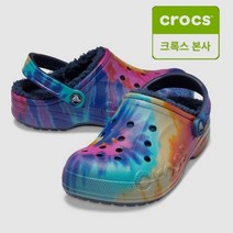 [국내 매장판] [크록스본사]바야 라인드 타이다이 그래픽 클로그 멀티/네이비 207329-95T 341619