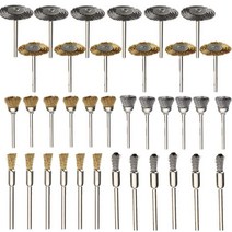 36pcs 그라인더 휠 드릴 와이어 브러시 세트 Derusting 비 슬립 용접 버핑 미니 스테인레스 스틸 연마 로타, 단일옵션