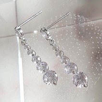 야랑쥬얼리 그레데이션 큐빅 귀걸이(은침) 귀걸이