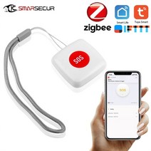 경보기 미니 tuya zigbee sos 버튼 센서 알람 노인 경보 푸시 방수 비상 패닉 버튼 스마트 홈 보안 경보 시스템, 감지기