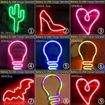 미피무드등 72 가지 스타일 LED 네온 조명 헬로 월 아트 사인 침실 장식 레인보우 행잉 나이트 램프 홈 파티 크리스마스 선물, [10] Group J, [09] NO.9