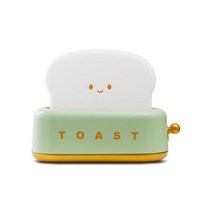 밝기조절 SMILE TOAST LED 무드등 타이머기능 USB충전식 무선 수유등 취침등, 그린