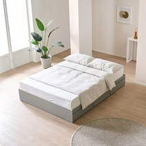 공간사이 비올라 3단 수납침대 슈퍼싱글 퀸, 그레이, 06_수납침대+본넬매트Q GS1287