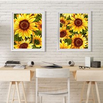 수재샵 보석십자수 행운바라기 1 2 (라운드+AB 3D 가로 40cm X 세로 50cm) 보석십자수, 행운바라기1