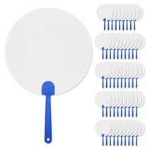 DIY모아 원형 종이 부채 50개입 여름 그리기 무지